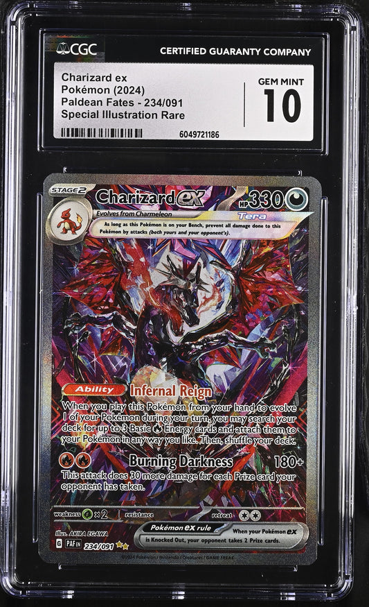 CGC 10 Charizard ex 2024 Paldean Fates 234/091 SIR Pokemon Card