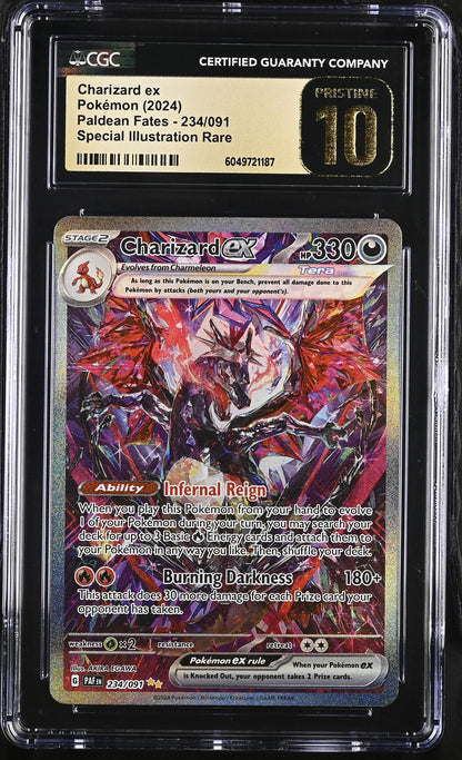 CGC Pristine 10 Charizard ex 2024 Paldean Fates 234/091 SIR Pokemon Card