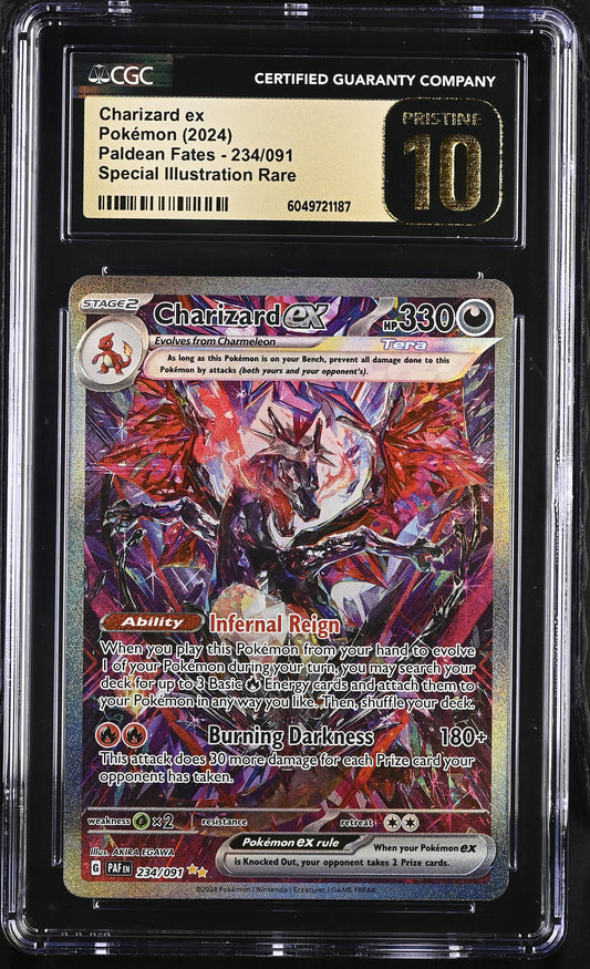 CGC Pristine 10 Charizard ex 2024 Paldean Fates 234/091 SIR Pokemon Card