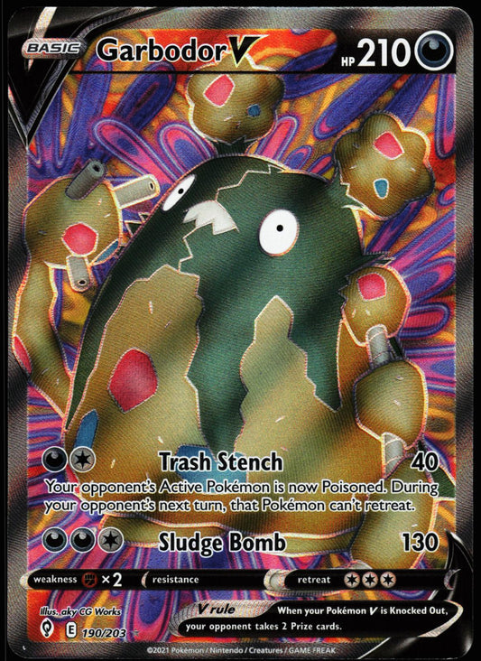 Garbodor V 190/203 Ultra Rare Evolving Skies Pokemon Holo Near Mint