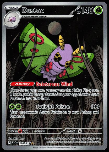 Dustox 220/217 Illustration Rare Ascended Heroes Pokemon Holo Near Mint