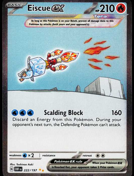 Eiscue ex 222/197 Special Illustration Rare Obsidian Flames Pokemon Holo NM