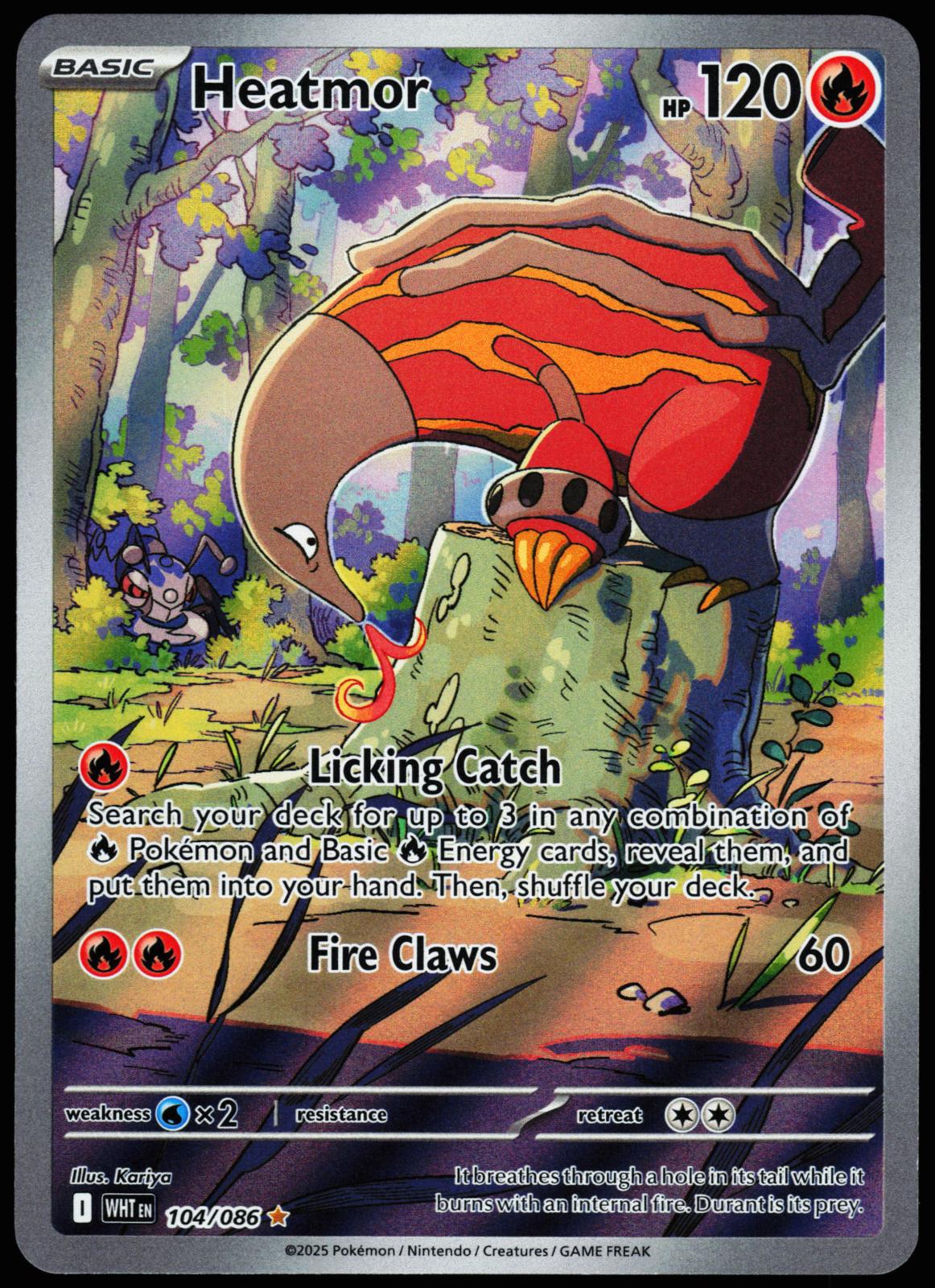 Heatmor 104/086 Illustration Rare White Flare Pokemon Holo Near Mint