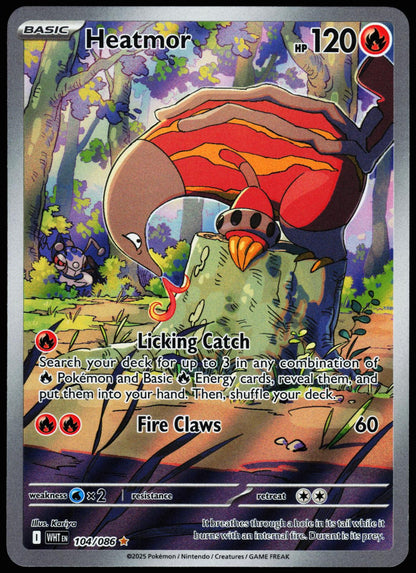 Heatmor 104/086 Illustration Rare White Flare Pokemon Holo Near Mint
