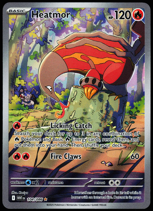 Heatmor 104/086 Illustration Rare White Flare Pokemon Holo Near Mint