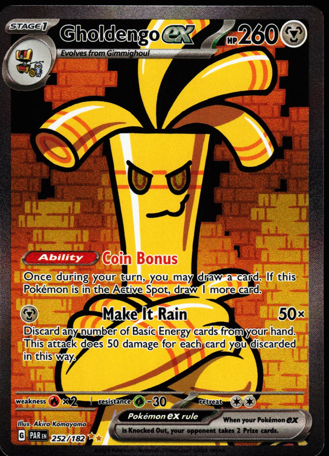 Gholdengo ex 252/182 Special Illustration Rare Paradox Rift Pokemon Holo NM