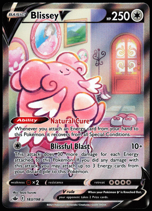 Blissey V 183/198 Ultra Rare Chilling Reign Pokemon Holo Near Mint