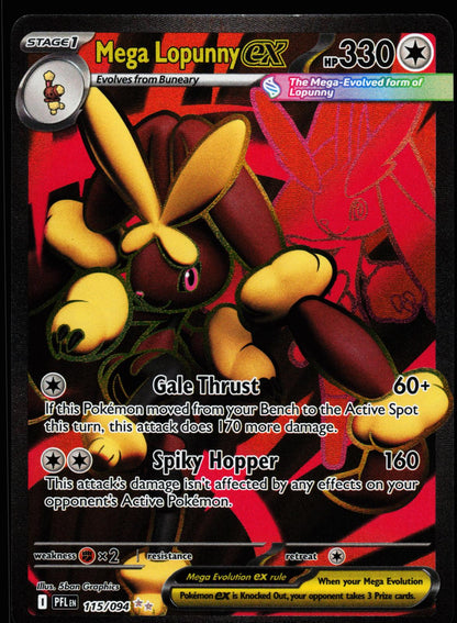 Mega Lopunny ex 115/094 Ultra Rare Phantasmal Flames Pokemon Holo Near Mint