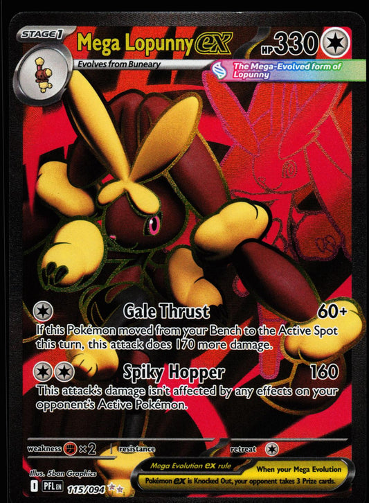 Mega Lopunny ex 115/094 Ultra Rare Phantasmal Flames Pokemon Holo Near Mint