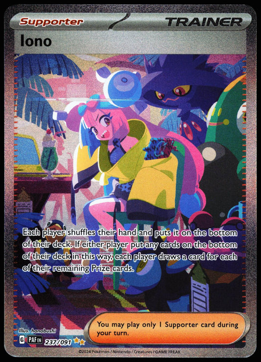 Iono 237/091 Special Illustration Rare Paldean Fates Pokemon Holo Near Mint