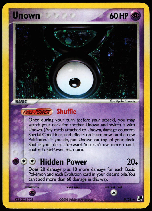 Unown V/115 Rare Unseen Forces Pokemon Near Mint