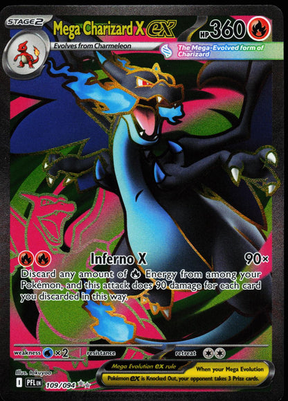 Mega Charizard X ex 109/094 Ultra Rare Phantasmal Flames Pokemon Holo Near Mint