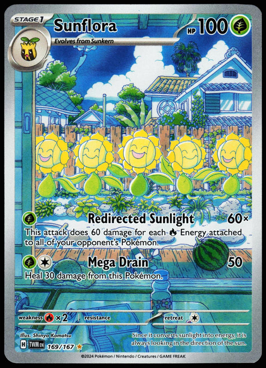 Sunflora 169/167 Illustration Rare Twilight Masquerade Pokemon Holo Near Mint