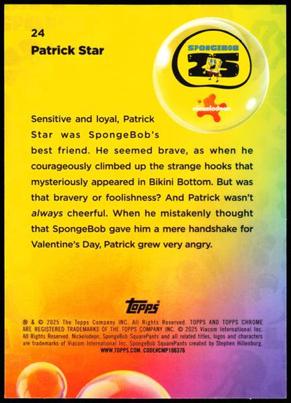 2025 Topps Chrome SpongeBob 25th Anniversary #24 Patrick Star /150