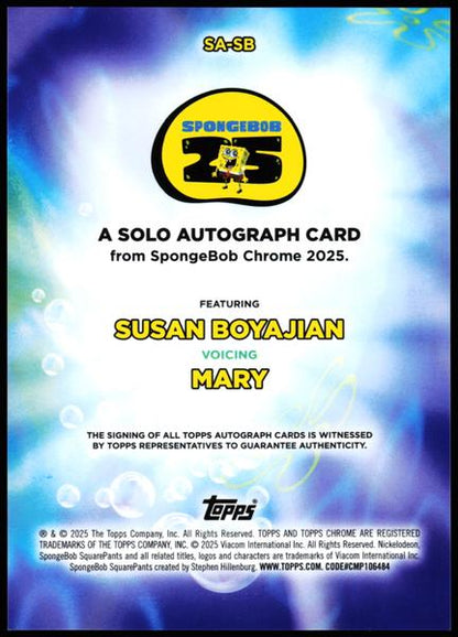 2025 Topps Chrome SpongeBob 25th Anniversary #SA-SB Mary Auto