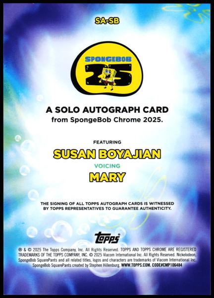 2025 Topps Chrome SpongeBob 25th Anniversary #SA-SB Mary Auto