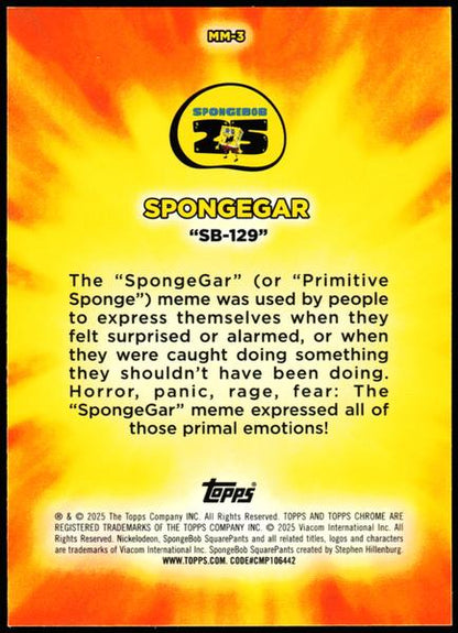 2025 Topps Chrome SpongeBob 25th Anniversary #MM-3 Spongegar