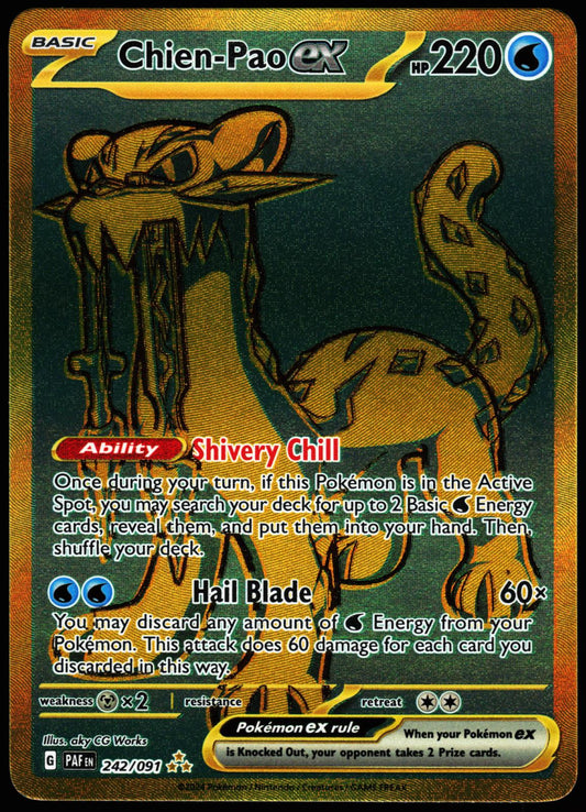 Chien-Pao ex 242/091 Hyper Rare Paldean Fates Pokemon Holo Near Mint