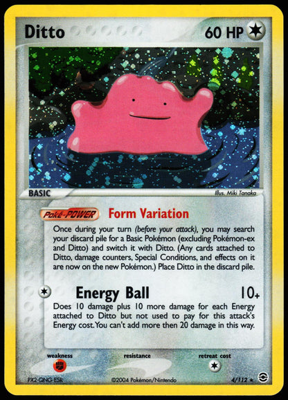 Ditto 4/112 Holo Rare FireRed & LeafGreen Pokemon Holo Near Mint