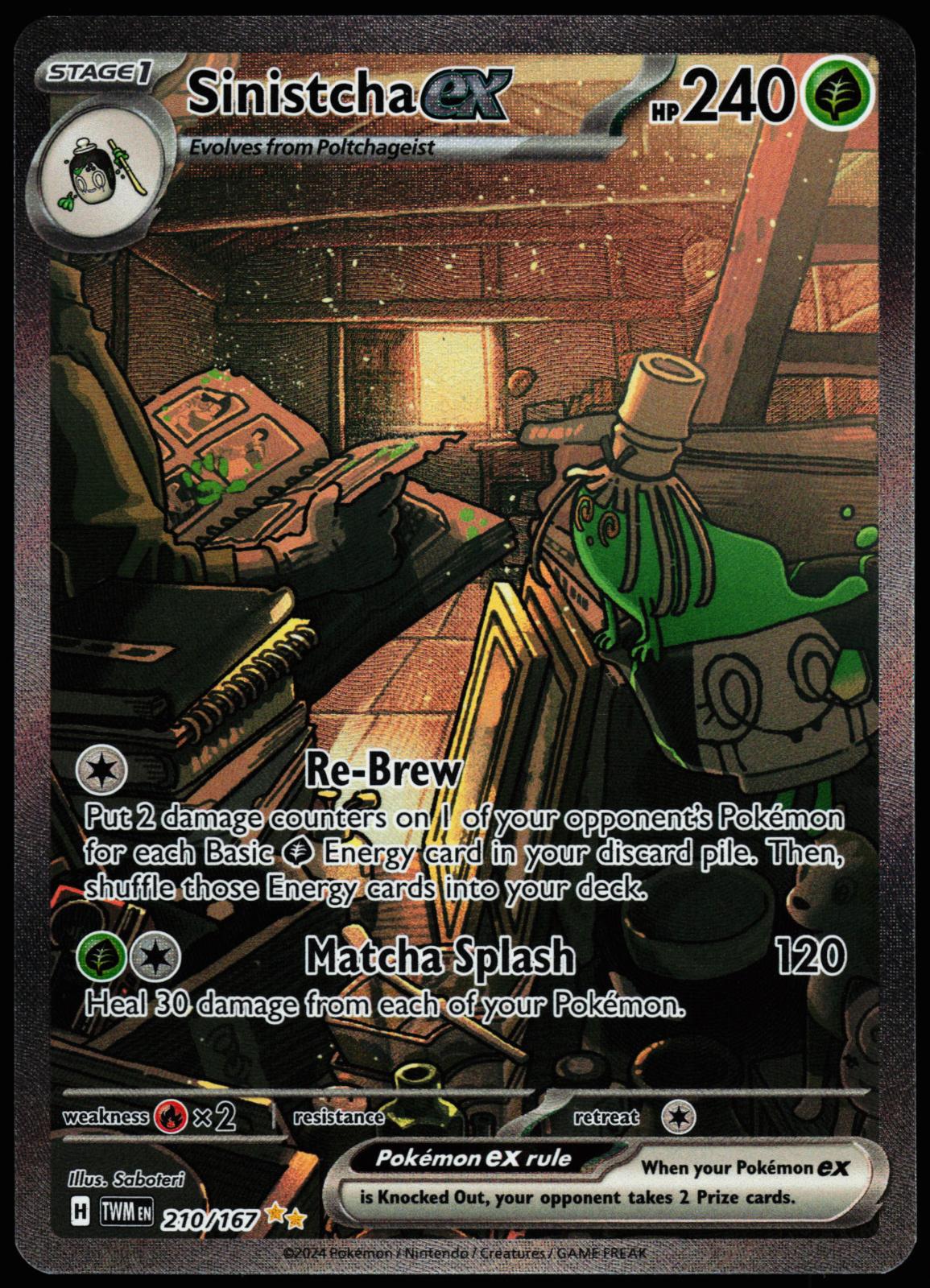 Sinistcha ex 210/167 Twilight Masquerade Pokemon Holo NM