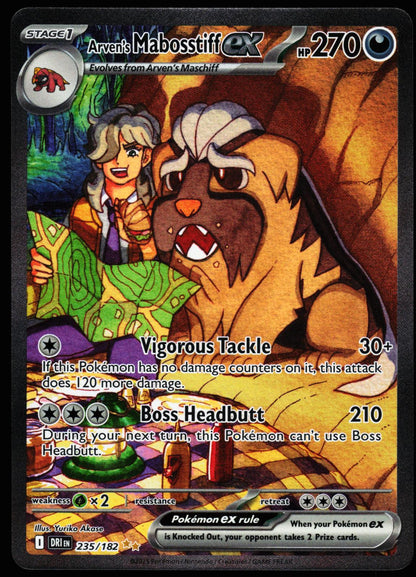 Arven's Mabosstiff ex 235/182 Destined Rivals Pokemon Holo NM