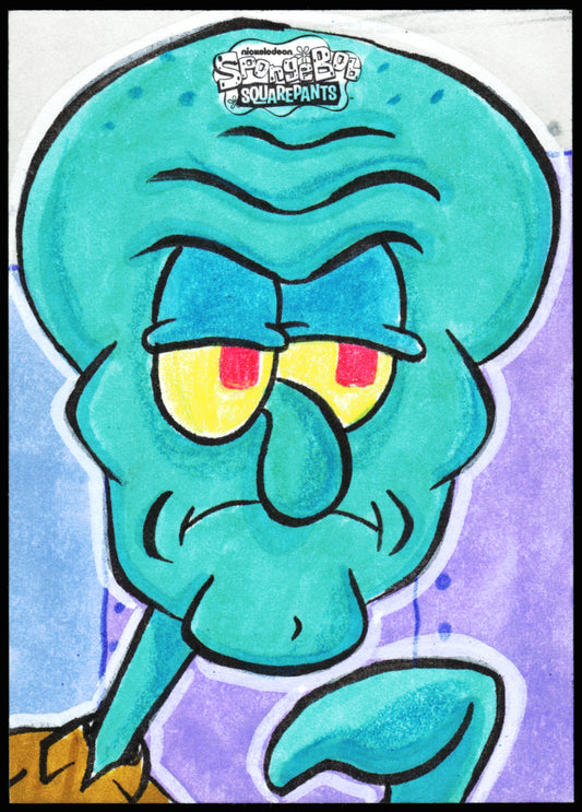 Topps Chrome Spongebob Sketch Card Squidward 1/1