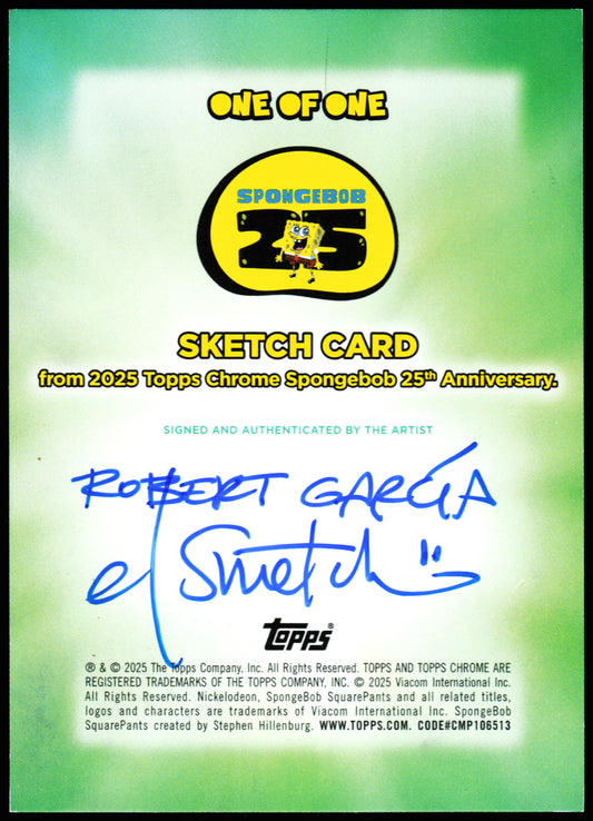 Topps Chrome Spongebob Sketch Card Squidward 1/1