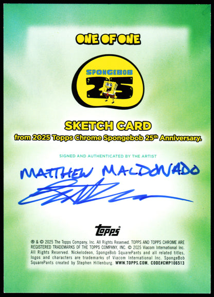 Spongebob Topps Chrome Sketch 1/1 (Halloween)