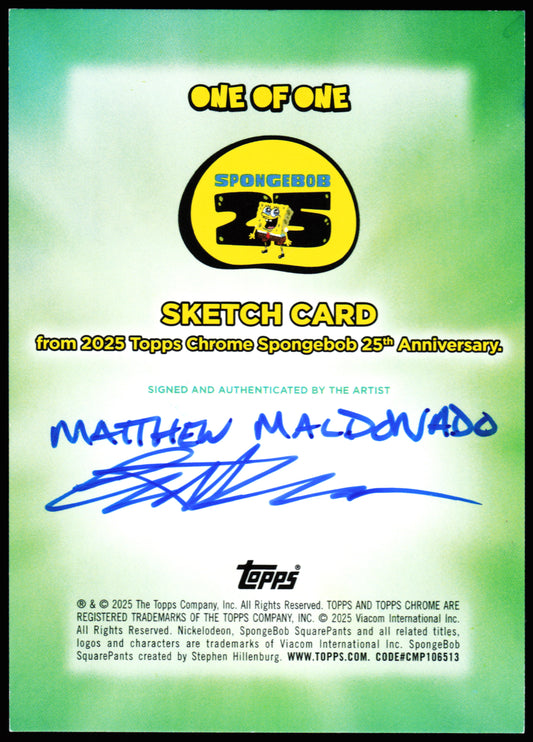 Spongebob Topps Chrome Sketch 1/1 (Halloween)