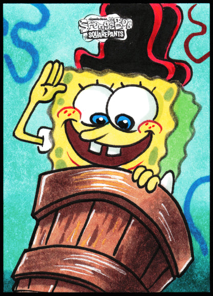 Spongebob Topps Chrome Sketch 1/1  (Pirate)