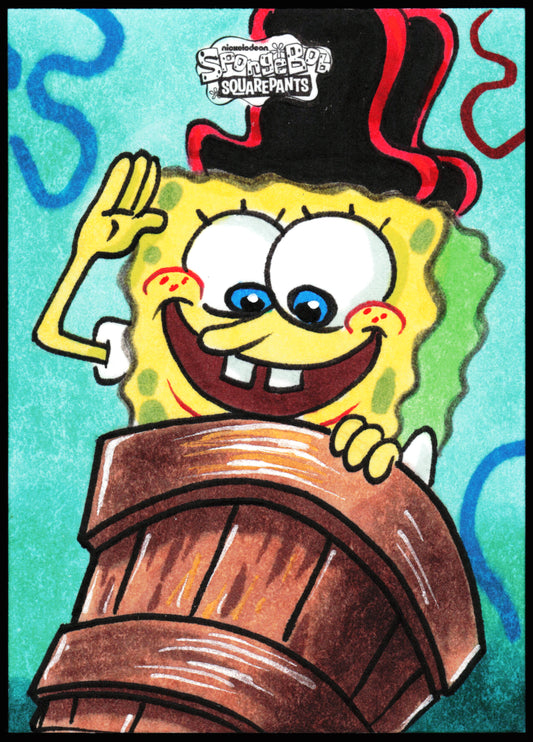 Spongebob Topps Chrome Sketch 1/1  (Pirate)