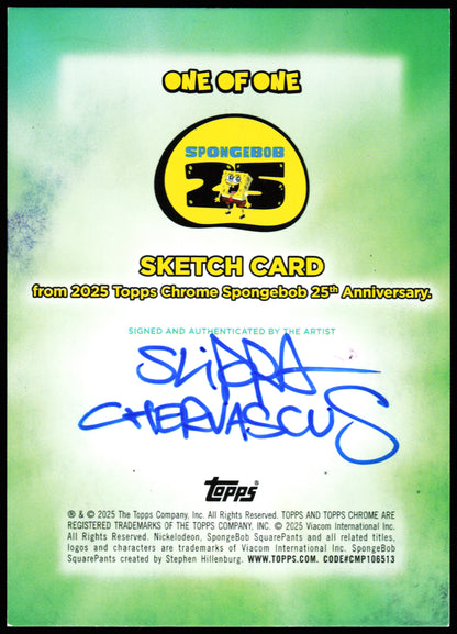 Spongebob Topps Chrome Sketch 1/1 (Pizza)