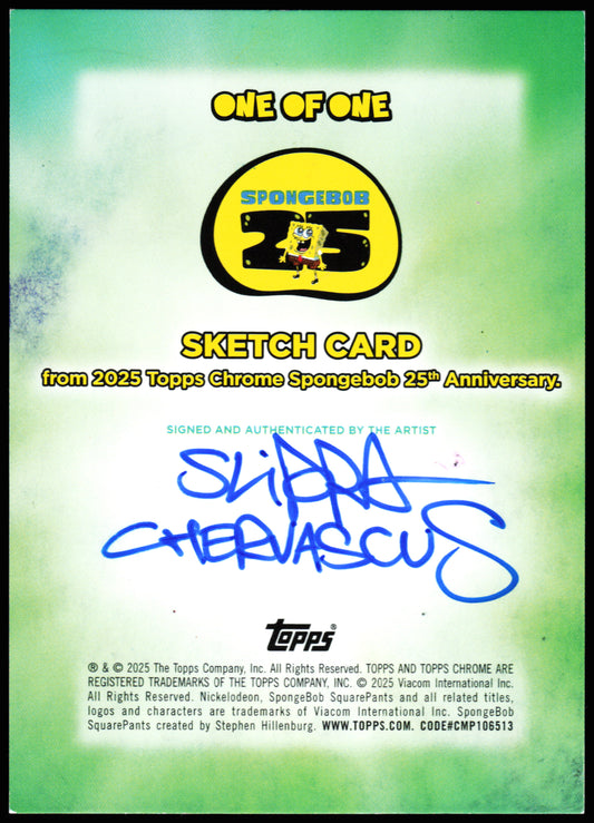 Spongebob Topps Chrome Sketch 1/1 (Pizza)