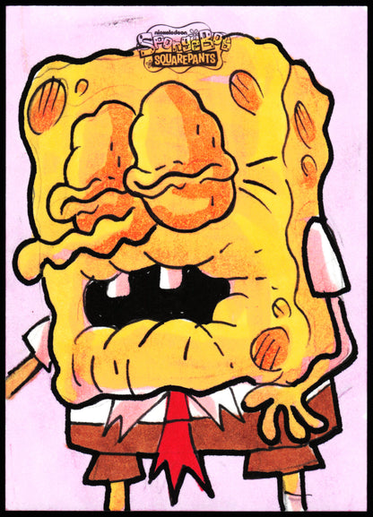 Spongebob Topps Chrome Sketch 1/1 (Cookedbob)