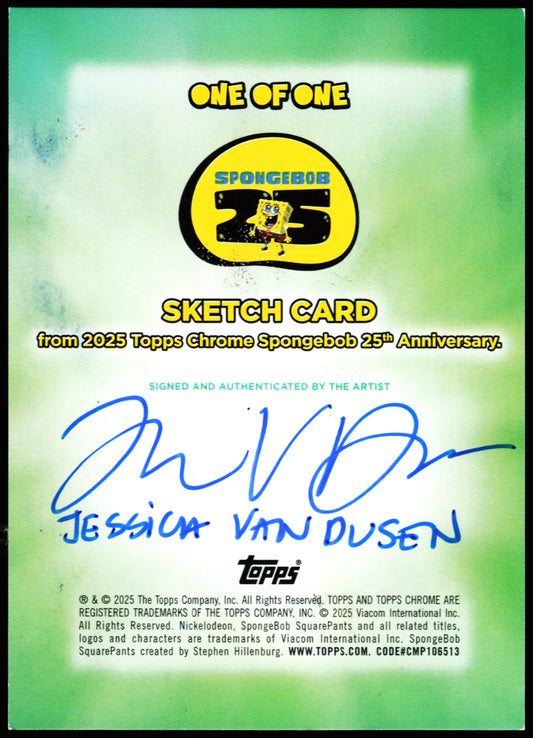 Spongebob Topps Chrome Sketch 1/1 (Bruh)