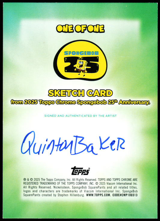 Spongebob Topps Chrome Sketch 1/1 (Smile)