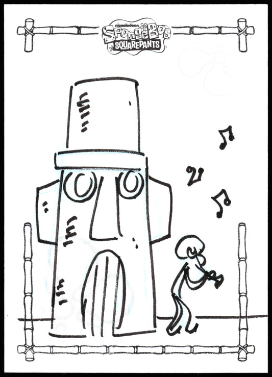 Spongebob Topps Chrome DoodbleBob Sketch 1/1 (Squidward)