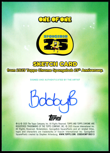 Spongebob Topps Chrome Sketch 1/1 (Patrick Drooling)