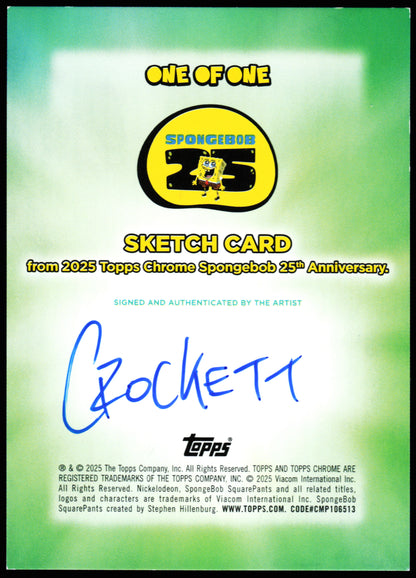 Spongebob Topps Chrome Sketch 1/1 (Fry Cook)