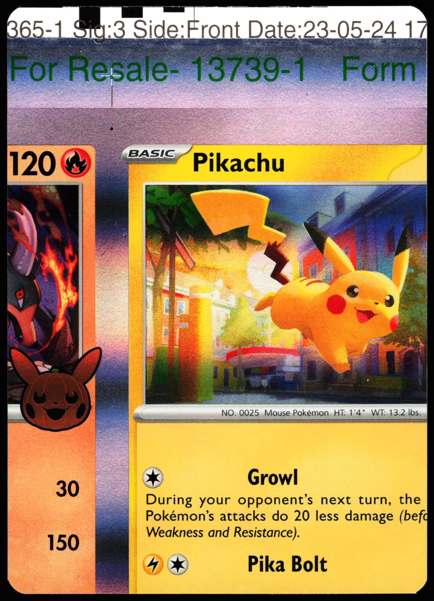 Trick Or Trade Error Miscut NFC Pikachu Holo
