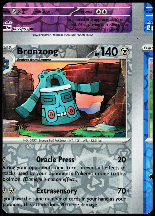 Obsidian Flames Error Miscut NFC Bronzong Reverse Holo