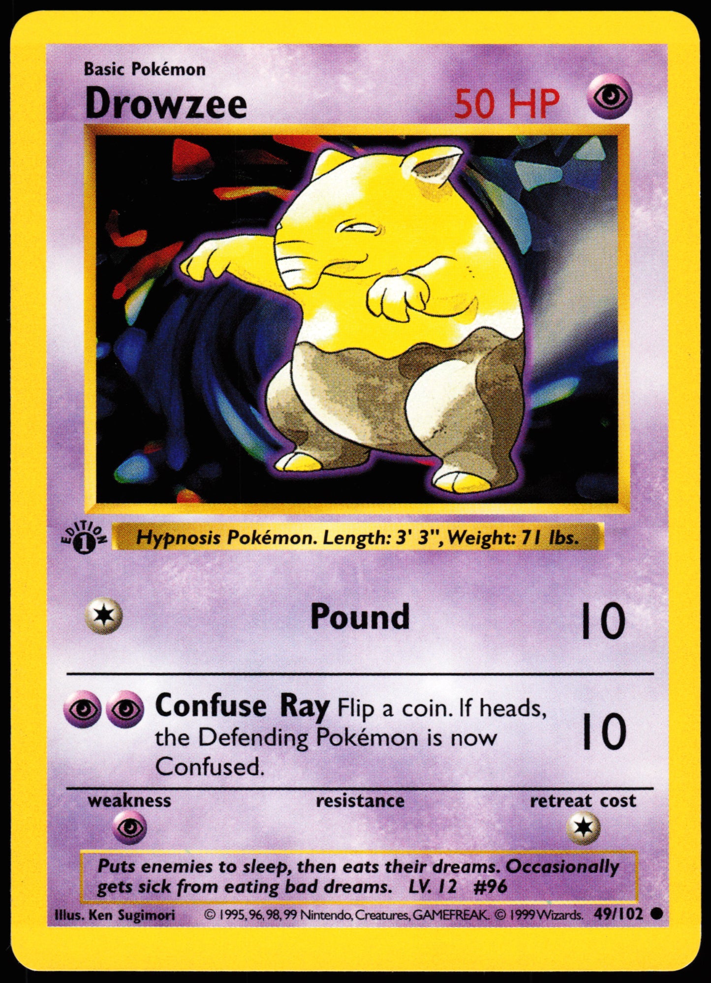 Base Set 1st Edition Drowzee 49/102 LP
