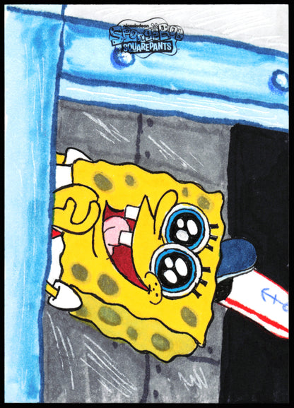 Spongebob Topps Chrome Sketch 1/1 (RJ Tomascik)
