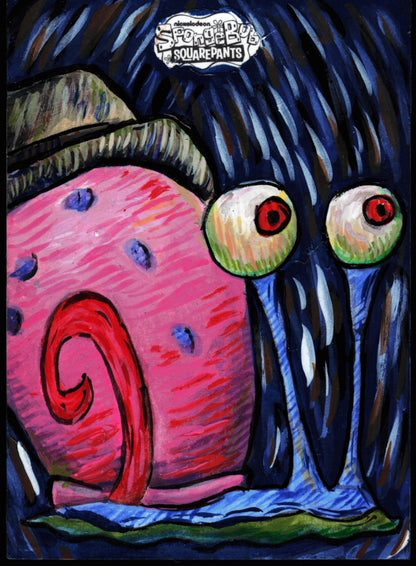 Spongebob Topps Chrome Sketch 1/1 (Gary Van Gogh)
