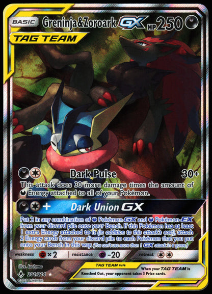 Unbroken Bonds Greninja & Zoroark GX 201/214