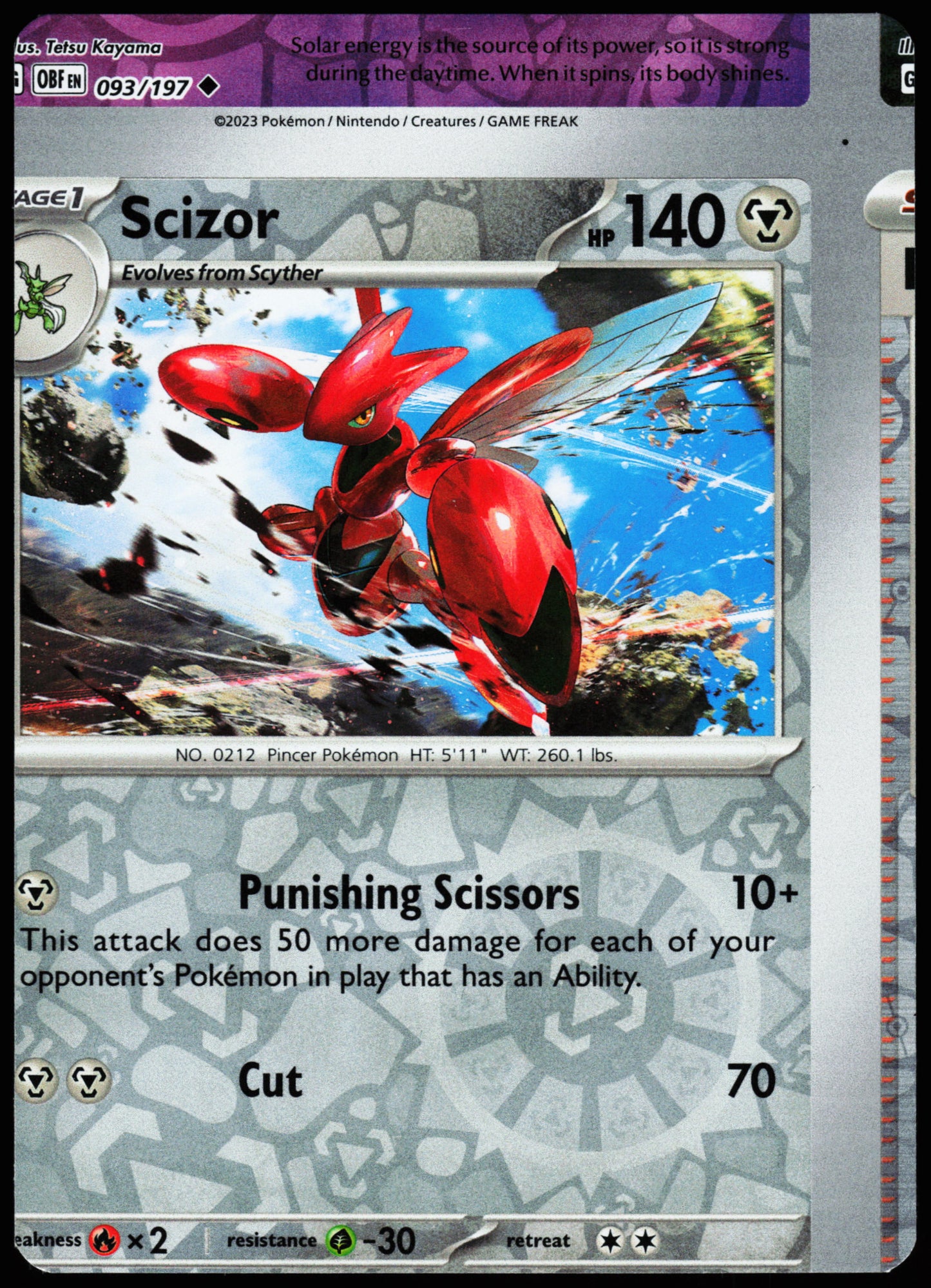 Obsidian Flames Error Miscut NFC Scizor