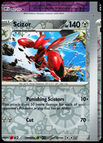 Obsidian Flames Error Miscut NFC Scizor