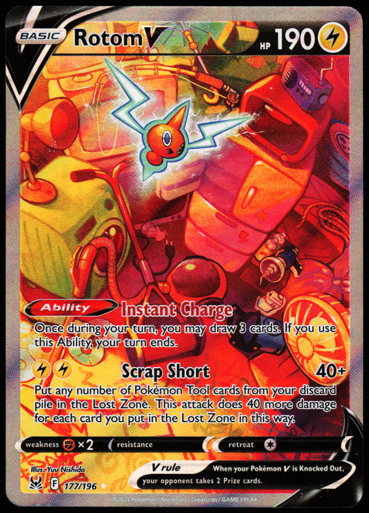 Lost Origin Rotom V 177/196 Heavily Played