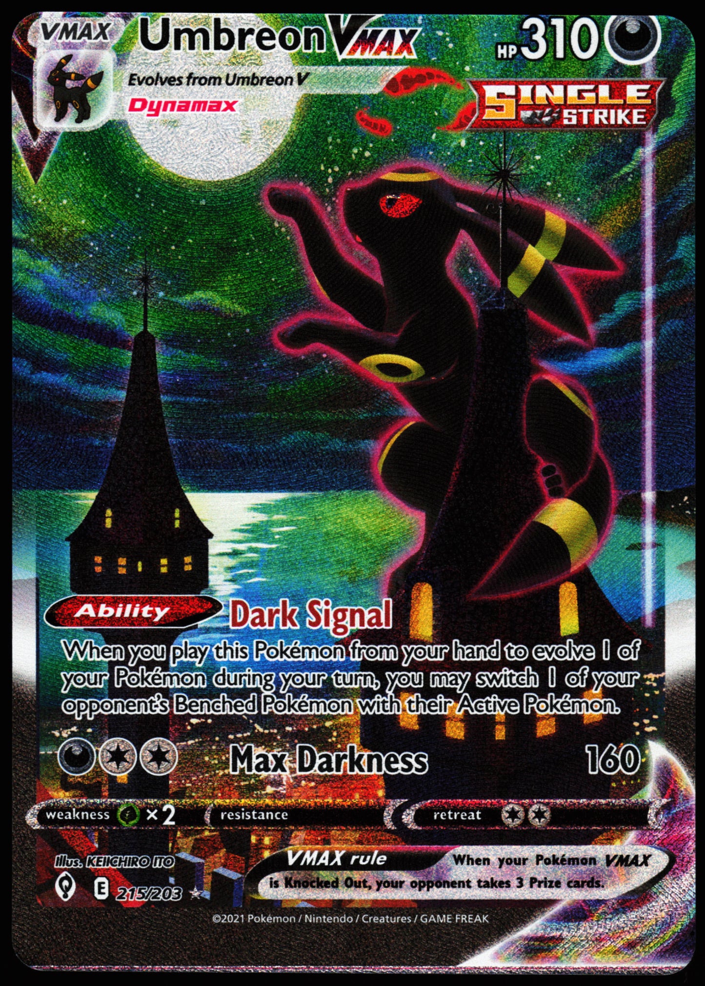 Miscut Umbreon VMAX 215/203