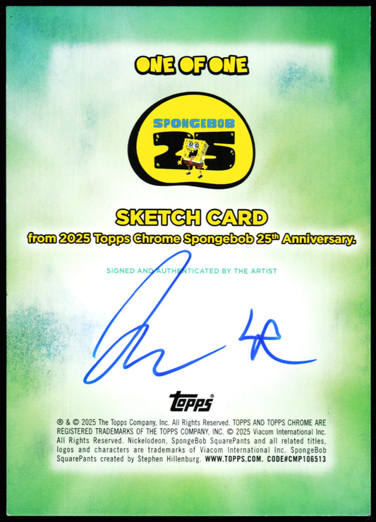 Spongebob Topps Chrome Sketch 1/1 (Tom)